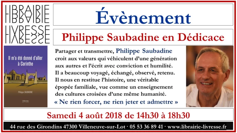 Petit rappel : De son passé Philippe Saubadine se penche vers l’avenir