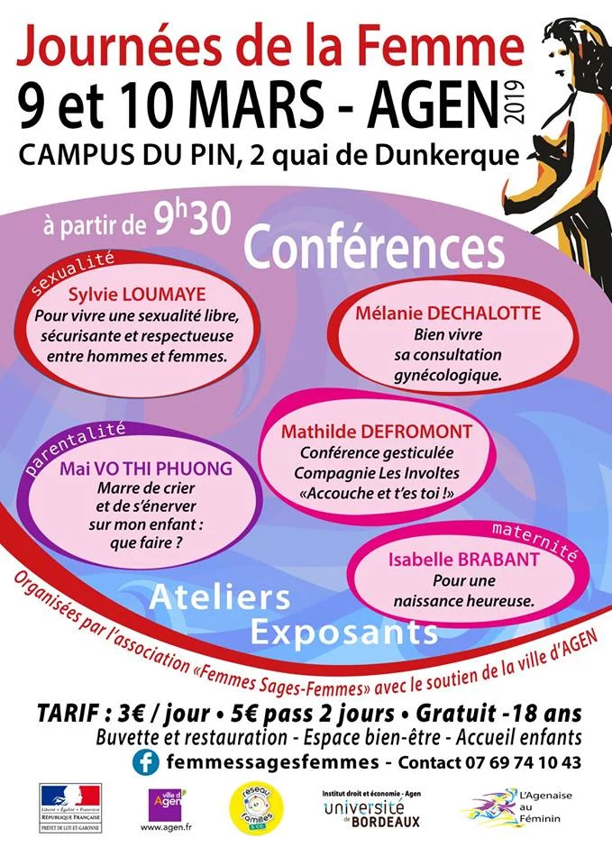 Rappel: Le week-end du 9 et 10 mars retrouvez-nous à Agen pour les Journées de la Femme !