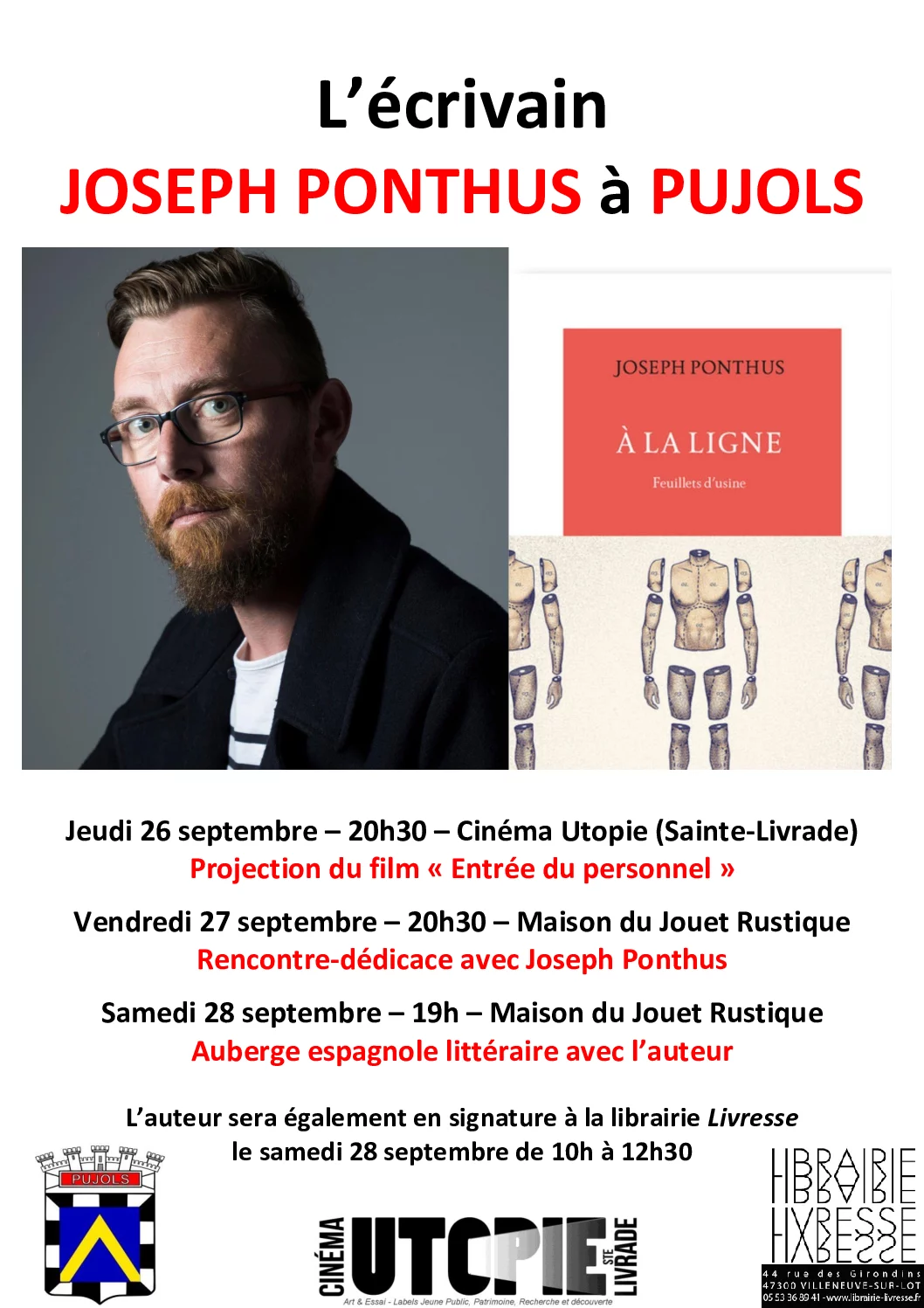 Le samedi 28 septembre Joseph Pontus à Livresse et Livresse à la journée d’étude sur la restauration !
