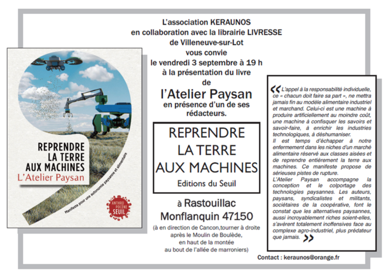 Reprendre la terre aux machines