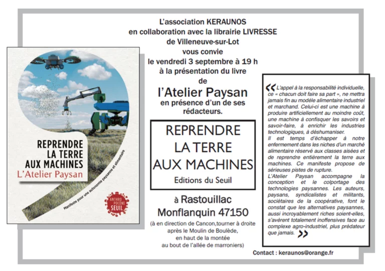 Reprendre la terre aux machines