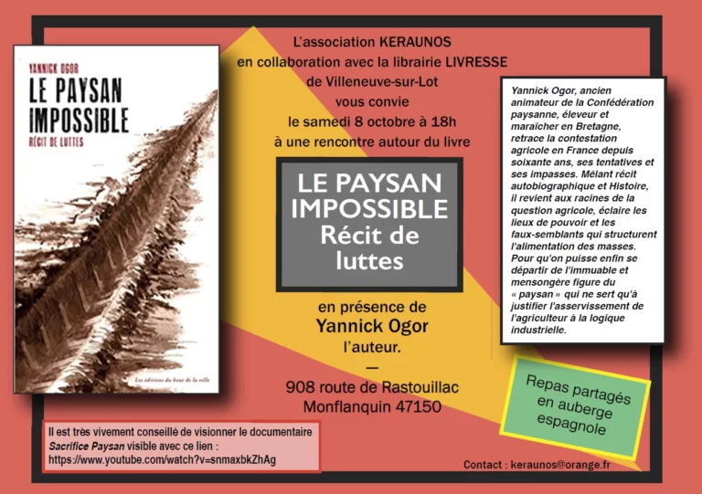 Rencontre autour du livre « Le paysan impossible »