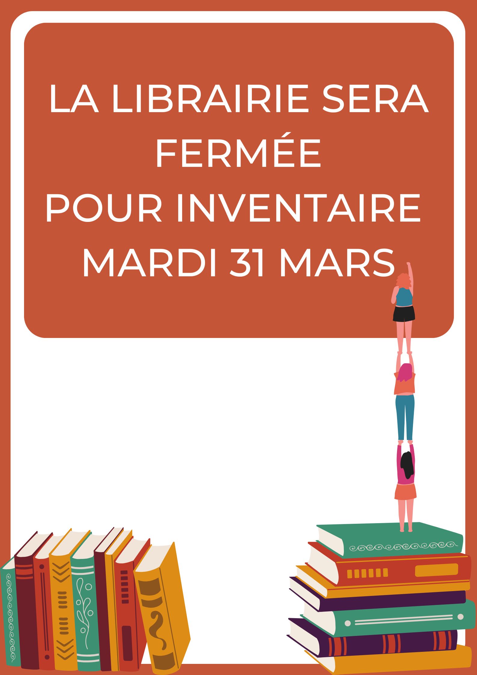 Rappel : Fermeture pour inventaire